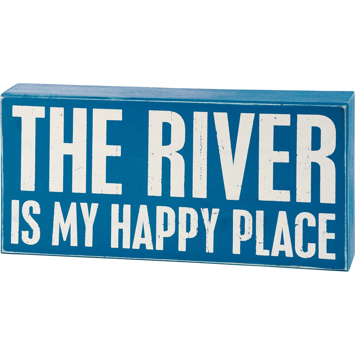 River Is My Happy Place Box Sign - Wood