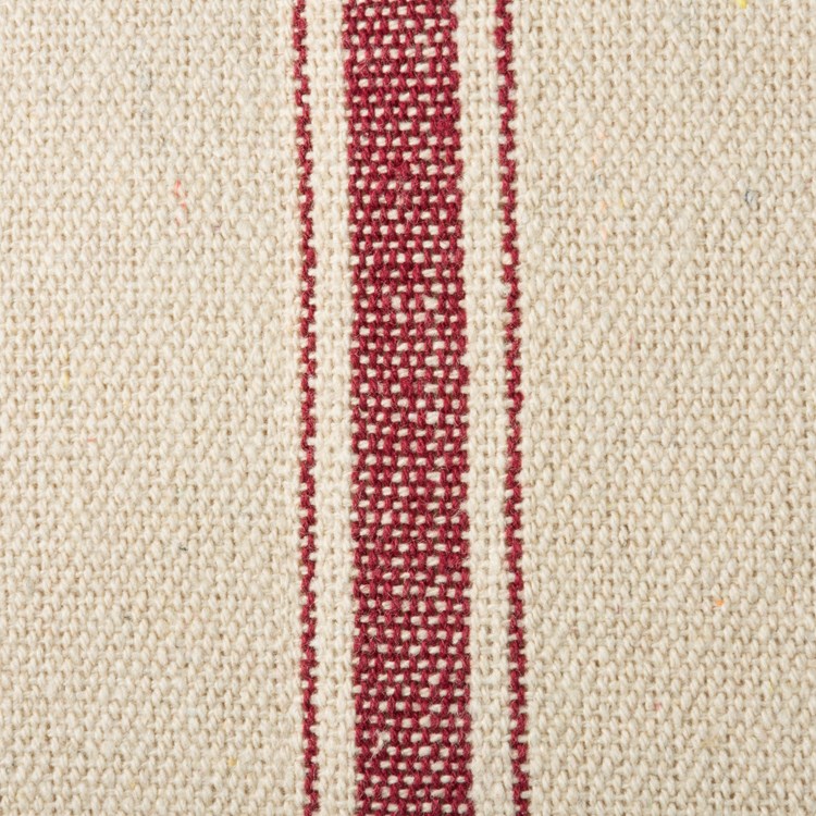 Red 3 Stripes Cream Fabric - Cotton