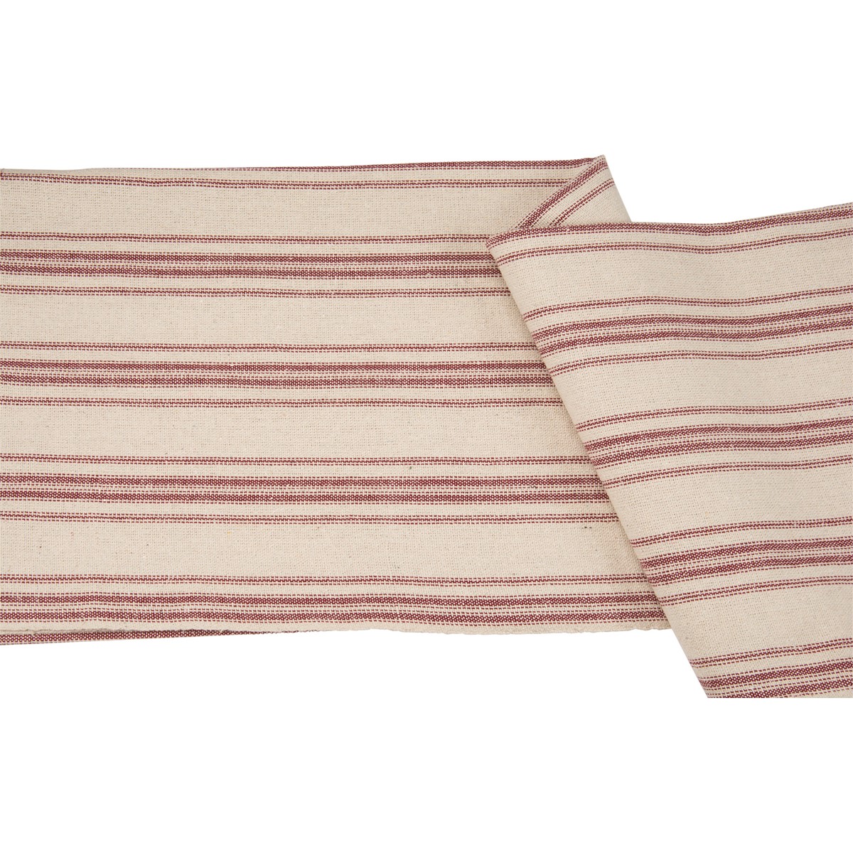 Fabric - Cream, 12 Red Stripes - 54" x 1 Yard - Cotton