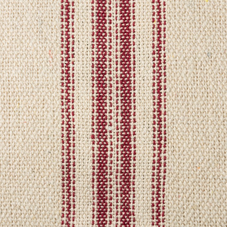 Red 12 Stripes Cream Fabric - Cotton