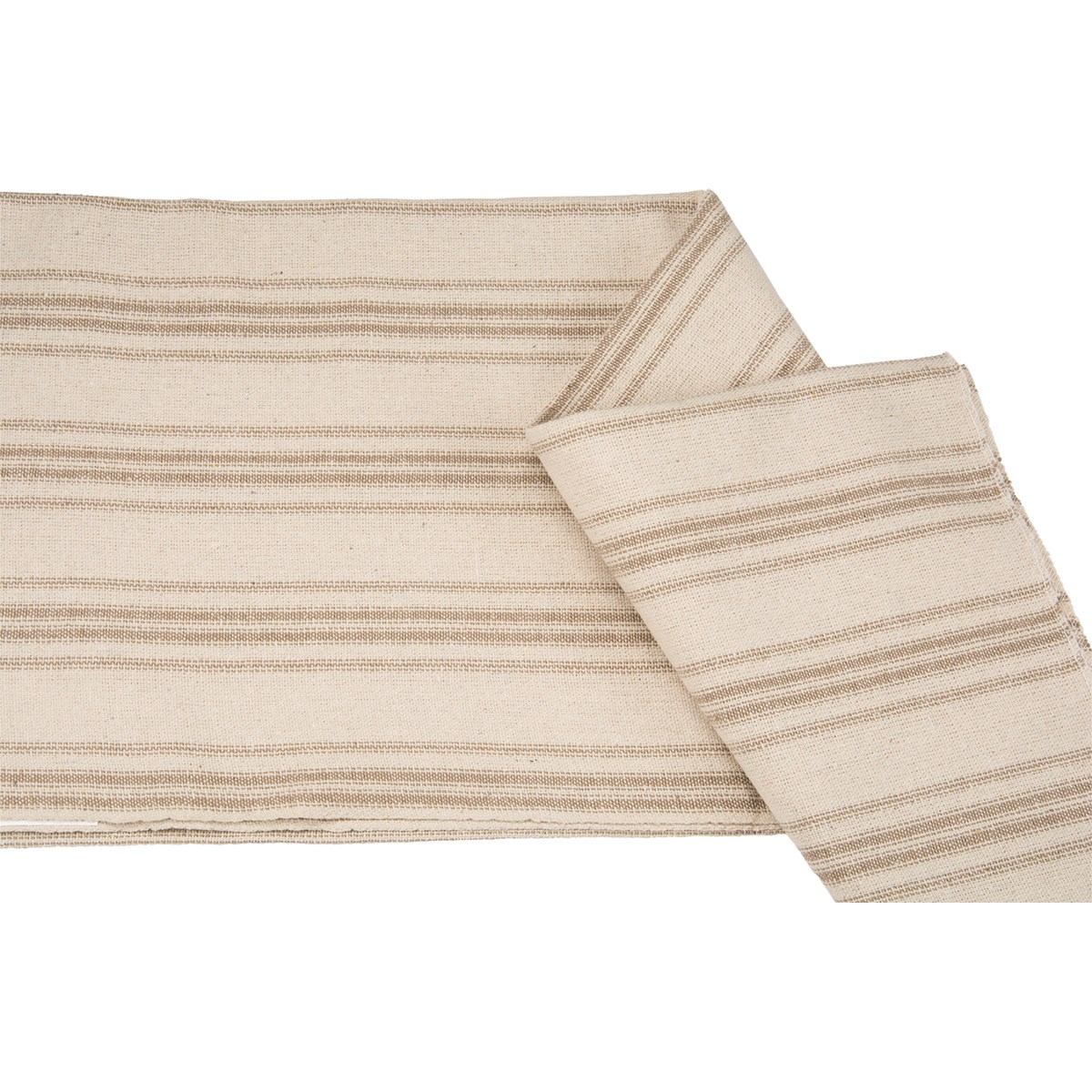 Tan 12 Stripes Cream Fabric - Cotton