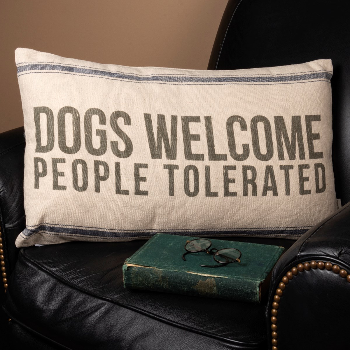 Dogs Welcome Pillow - Cotton, Zipper