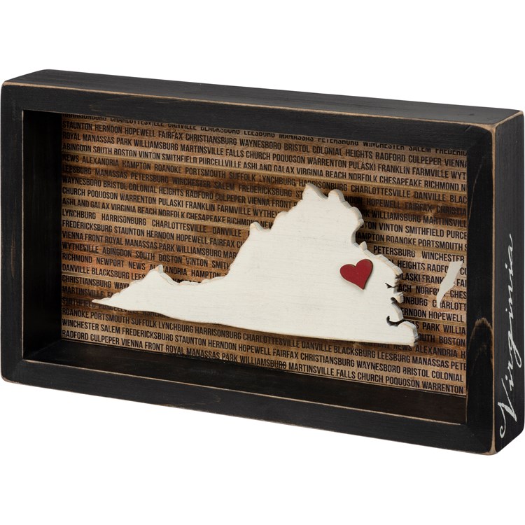 Virginia Box Sign - Wood, Paper