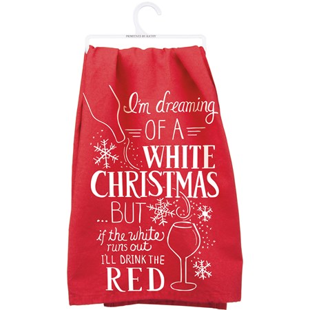 Kitchen Towel - I'm Dreaming Of A White Christmas - 28" x 28" - Cotton