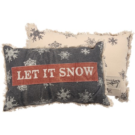 Pillow - Let It Snow - 19" x 12" - Canvas, Zipper