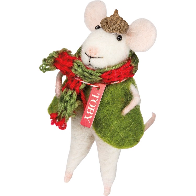 Toby Mouse Critter - Wool, Polyester, Plastic