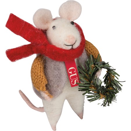 Gus Mouse Critter - Wool, Polyester, Plastic