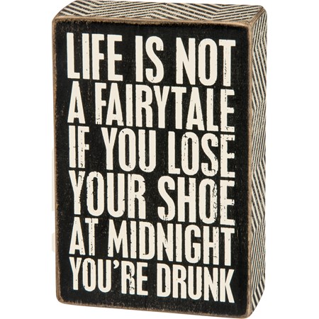 Box Sign - You're Drunk - 4" x 6" x 1.75" - Wood, Paper