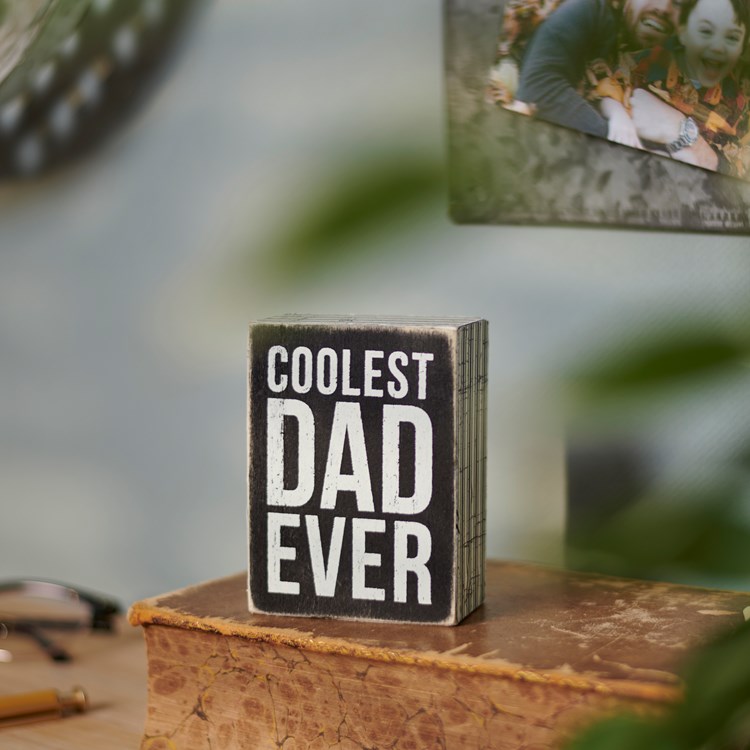 Coolest Dad Box Sign - Wood, Paper