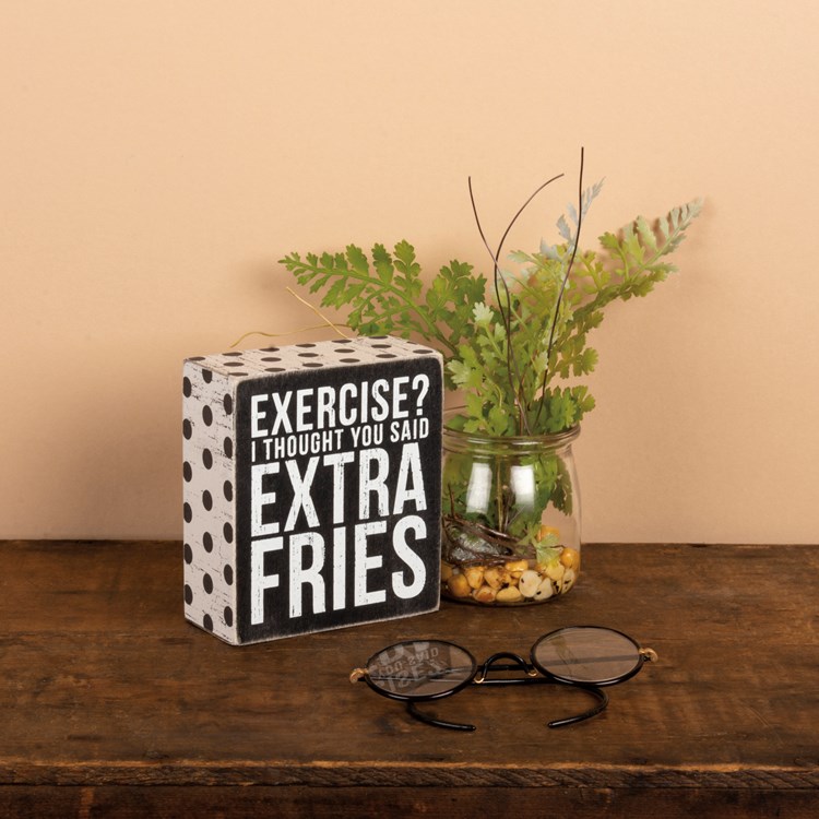 Exercise Box Sign - Wood