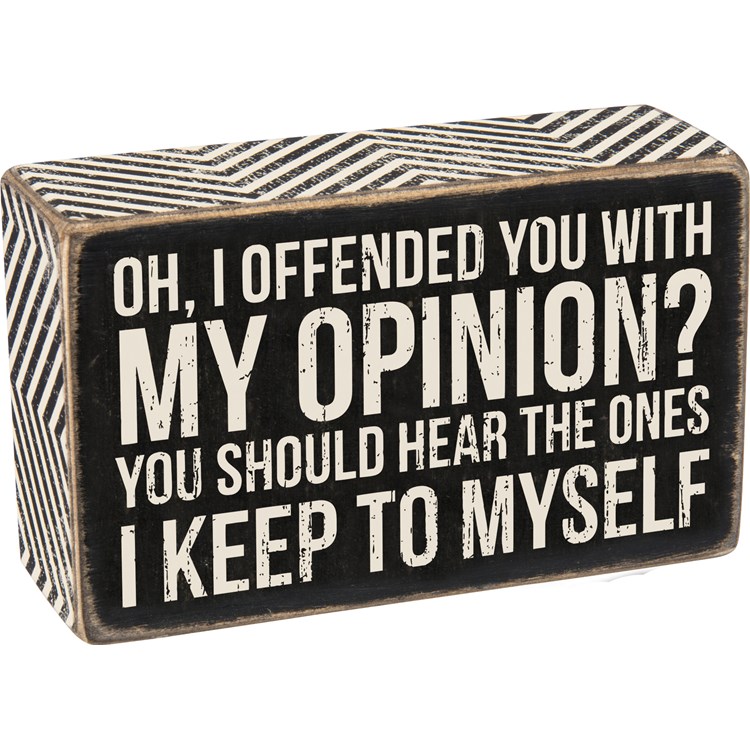 My Opinion Box Sign - Wood, Paper