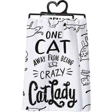 Kitchen Towel - Away From Being A Crazy Cat Lady - 28" x 28" - Cotton