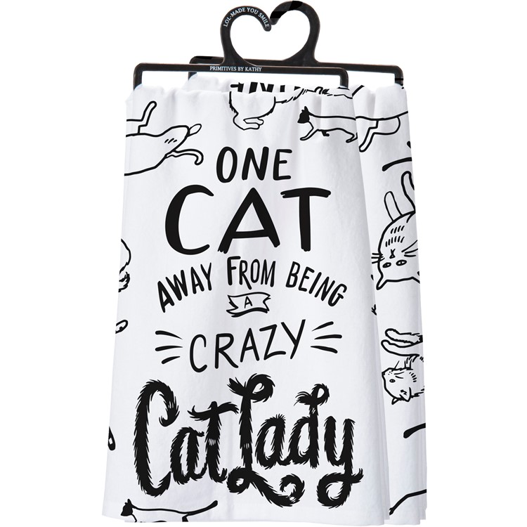 Away From Being A Crazy Cat Lady Kitchen Towel - Cotton
