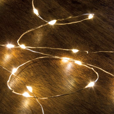 Wire String Lights - 100 L - 17' 5.50" Long, 100 Lights, 12" Cord - Wire, Plastic, Cord
