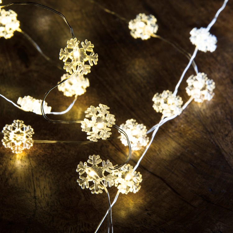 20 Light Snowflake Wire Lights - Wire, Plastic, Cord