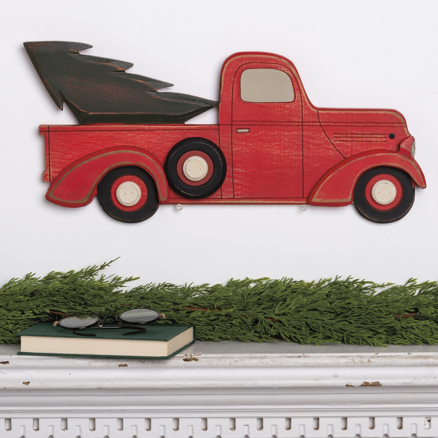 Red Truck & Tree Wall Decor Primitives By Kathy