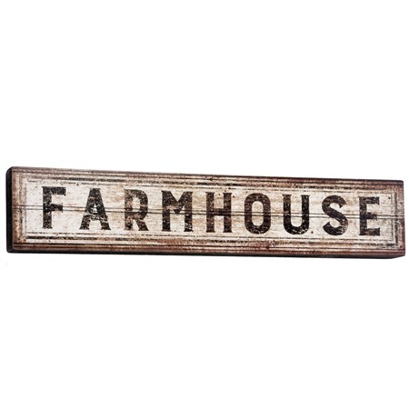 Box Sign - Farmhouse - 30" x 6" x 1.75" - Wood, Paper