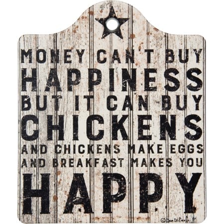 Buy Happiness But It Can Buy Chickens Trivet - Stone, Cork