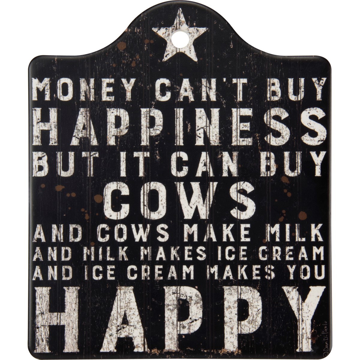 Buy Happiness But It Can Buy Cows Trivet - Stone, Cork