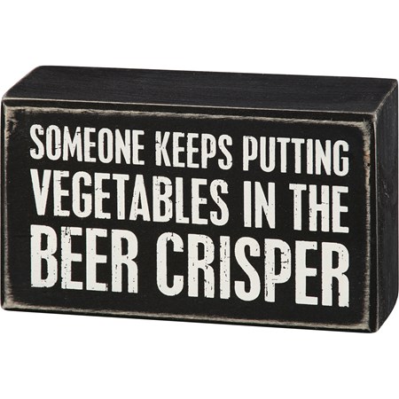 Box Sign - Beer Crisper - 5" x 3" x 1.75" - Wood