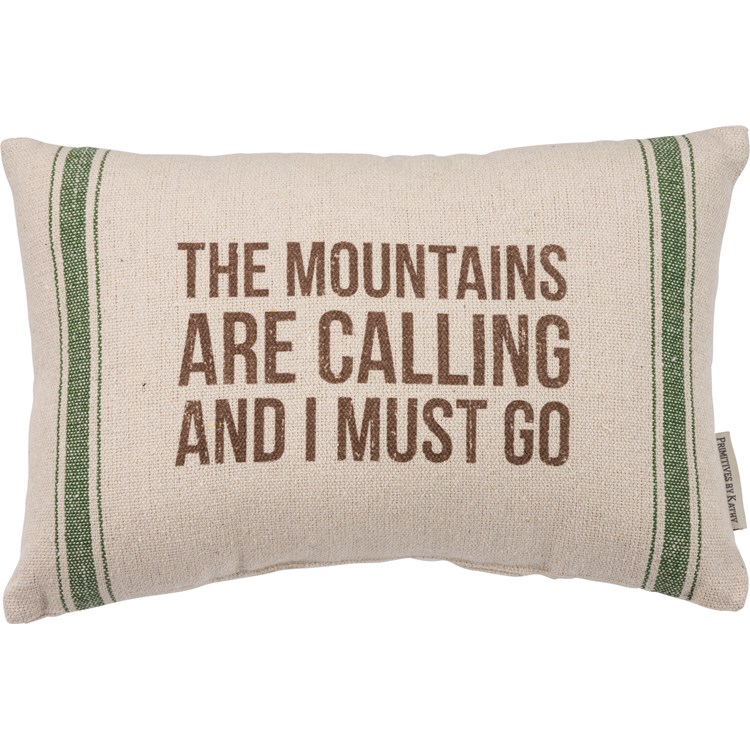 Mountains Calling Pillow - Cotton, Zipper
