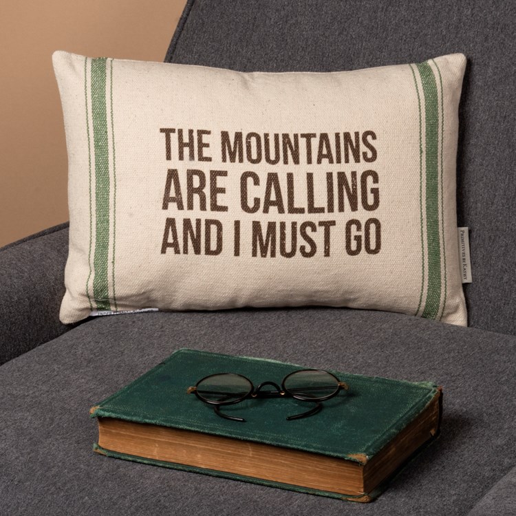 Mountains Calling Pillow - Cotton, Zipper
