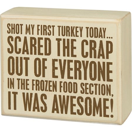Shot Turkey Box Sign - Wood