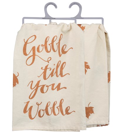 Kitchen Towel - Gobble Till You Wobble - 28" x 28" - Cotton