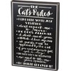 Cat's Rules Box Sign - Wood