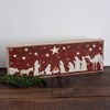 Nativity Scene Lighted Box Sign - Wood, Paper, Lights, Glitter