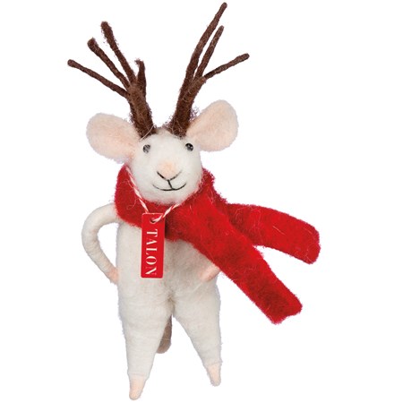Critter - Reindeer Mouse - 2.50" x 5.50" x 2" - Felt, Fabric