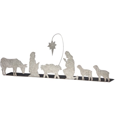 Stand Up - Nativity - 24" x 2.75" - Metal, Wire, Mica
