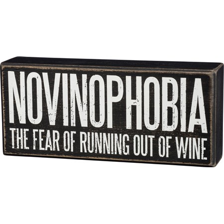 Box Sign - Novinophobia - 8" x 3.50" x 1.75" - Wood