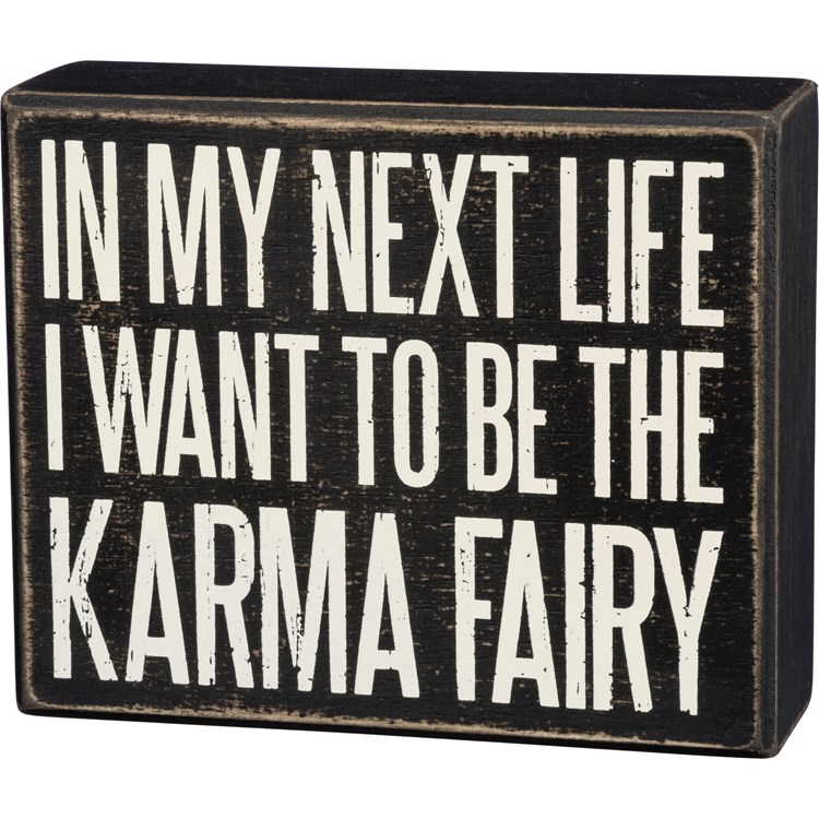 Karma Fairy Box Sign - Wood