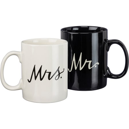 Mug Set - Mr. & Mrs. - 20 oz.  - Stoneware