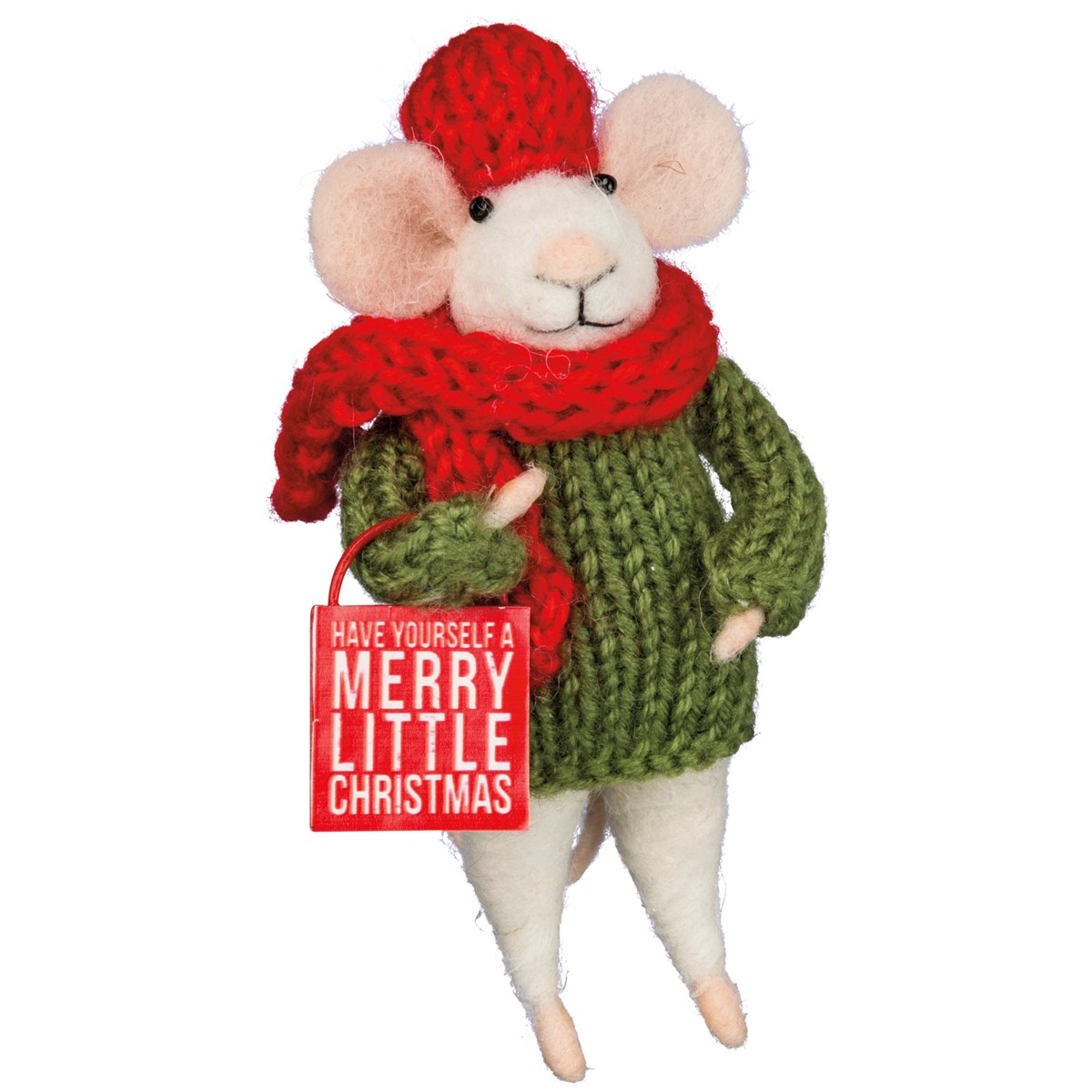 Merry Little Mouse Critter - Wool, Polyester, Metal, Plastic