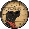 Clock - Time Spent With Dogs Is Never Wasted - 9.50" Diameter x 1.75" - Wood, Paper, Glass, Metal