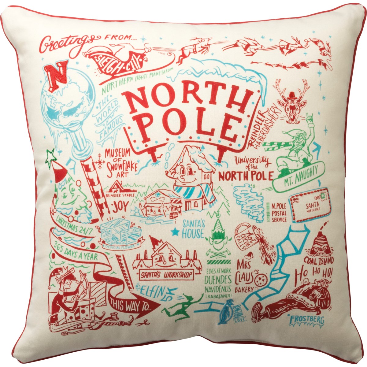 North Pole Pillow - Cotton, Zipper