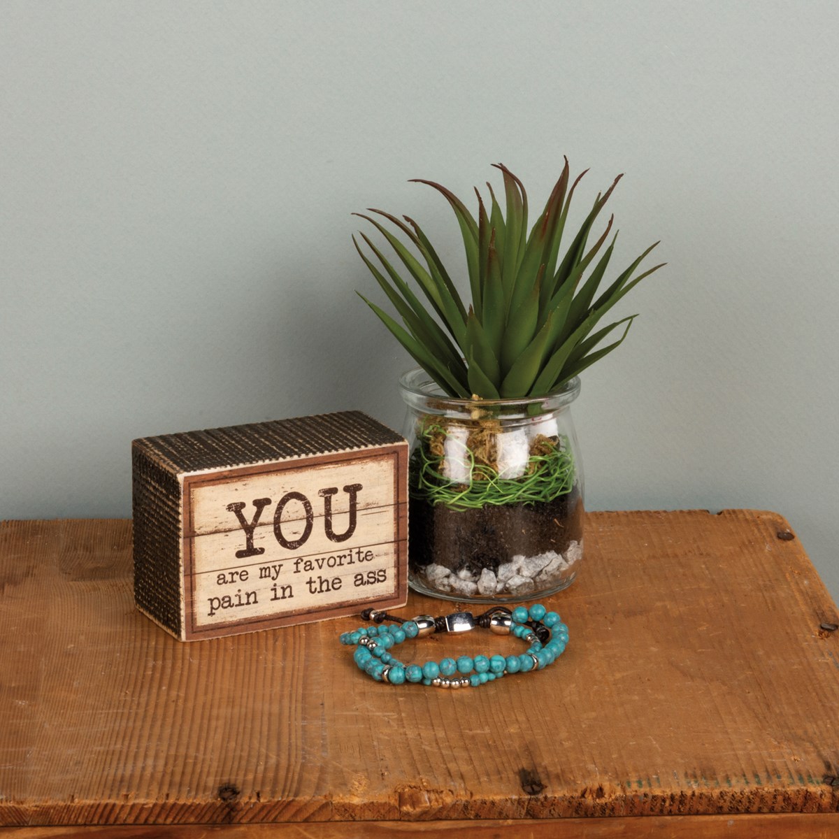 Box Sign - You Are My Favorite Pain - 3.50" x 2.50" x 1.75" - Wood, Paper