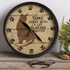 Time Spent With A Cat Is Never Wasted Clock - Wood, Paper, Glass, Metal