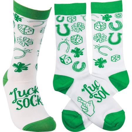 Socks - Lucky - One Size Fits Most - Cotton, Nylon, Spandex