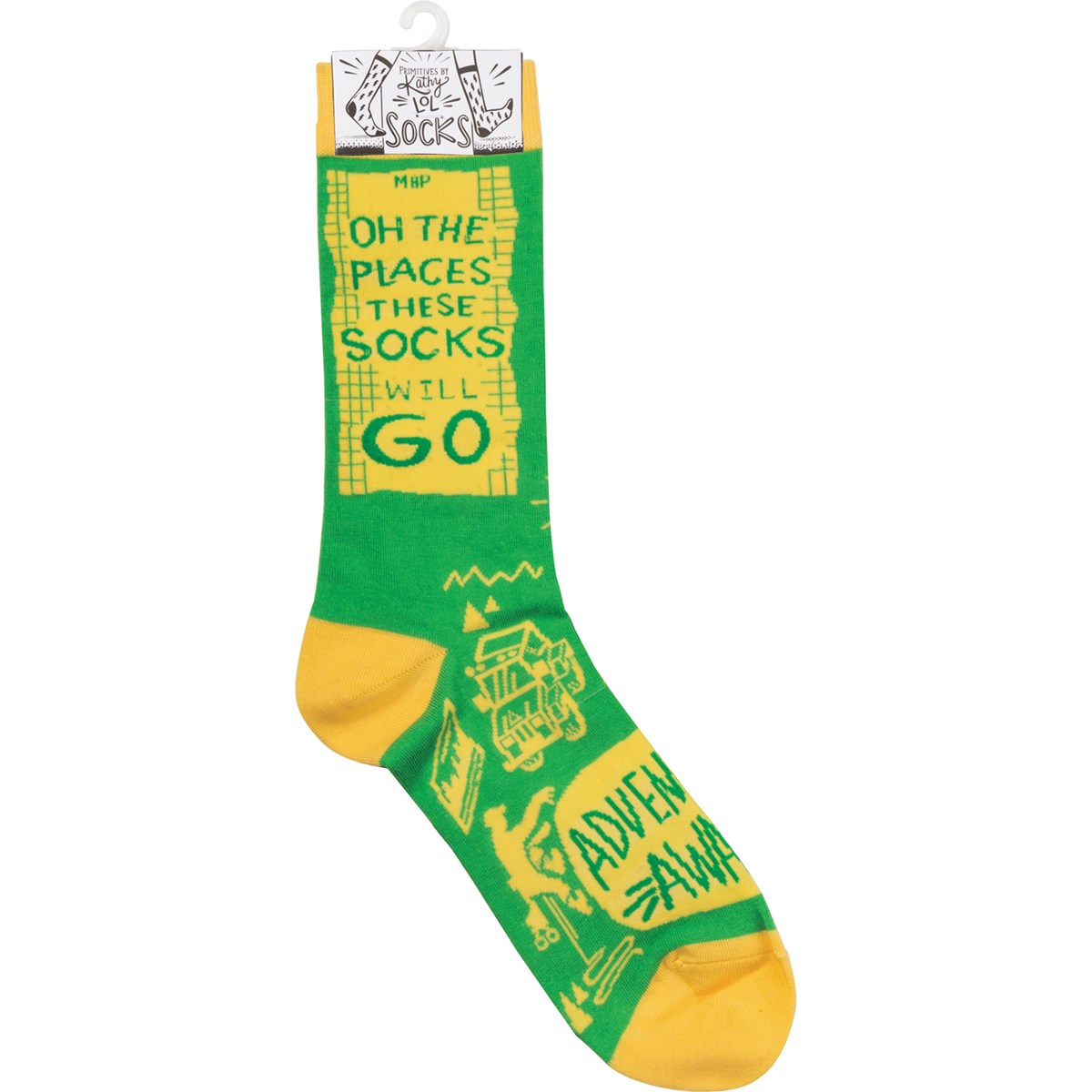 Socks - Adventure Awaits - LOL Made You Smile Collection | Primitives ...