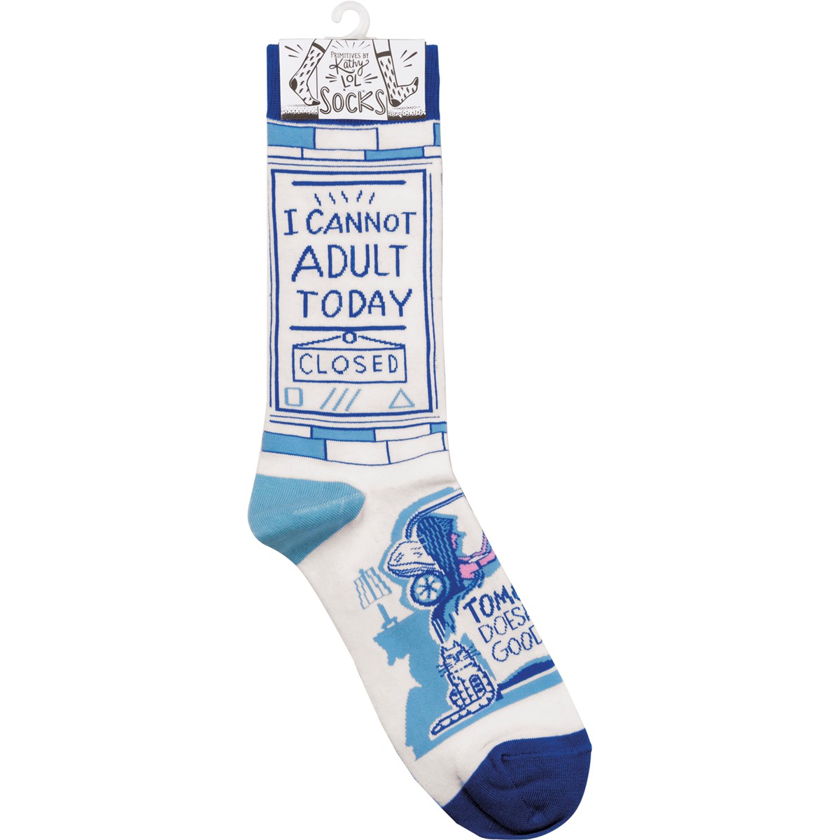 Socks - I Cannot Adult Today - One Size Fits Most - Cotton, Nylon, Spandex
