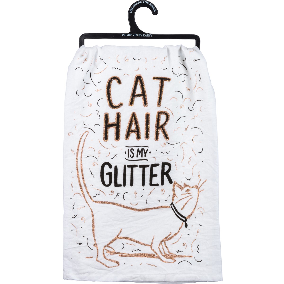 Kitchen Towel - Cat Hair Is My Glitter - 28" x 28" - Cotton, Glitter