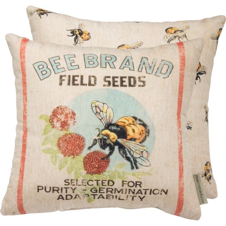 Bee Brand Pillow - Cotton, Linen, Zipper