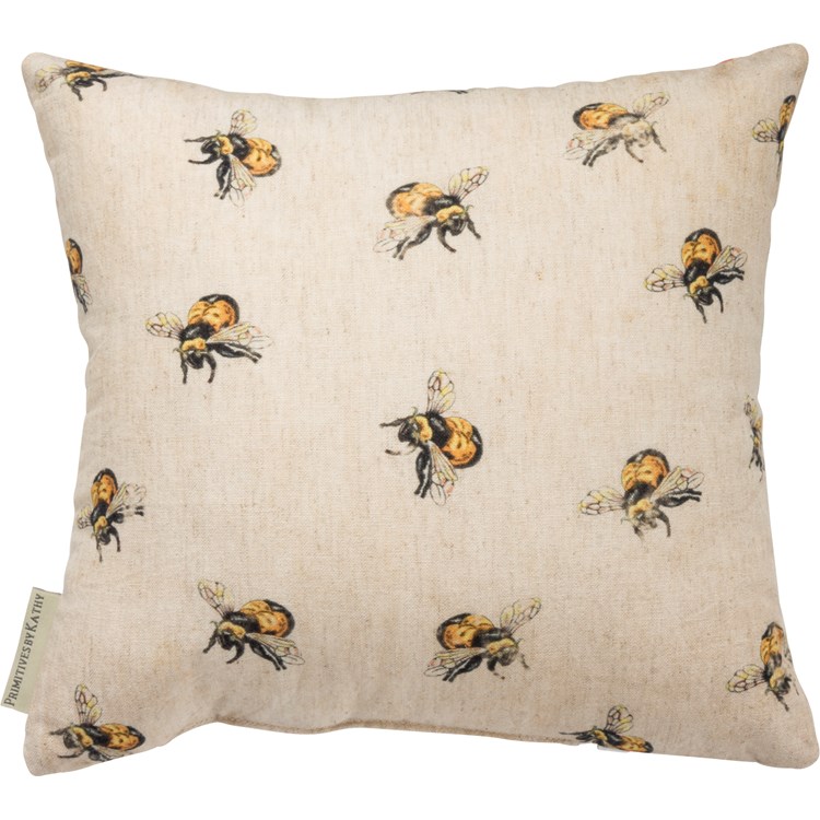 Bee Brand Pillow - Cotton, Linen, Zipper