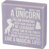 Advice From Unicorn Box Sign - Wood