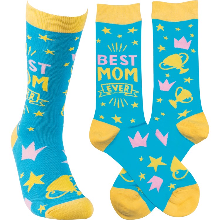 Best Mom Ever Socks - Cotton, Nylon, Spandex