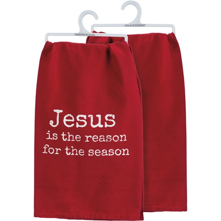 Kitchen Towel - Jesus Is The Reason For The Season - 28" x 28" - Cotton