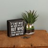 Box Sign - Who We Have - 4" x 4" x 1.75" - Wood